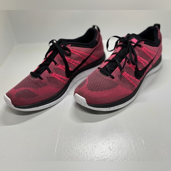 Nike Other - Nike Flyknit One+ Men’s Size 13 Pink Flash Black Lightweight Running Shoes